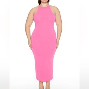 Plus Size Cami Maxi Sweater Dress Pink